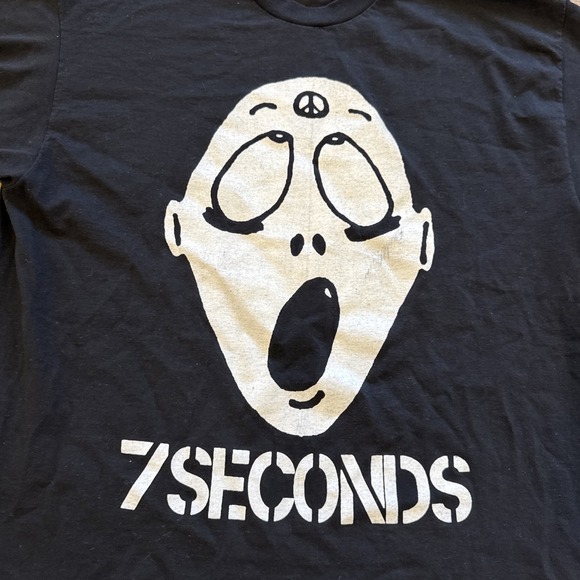Vintage 7 Seconds Shirt Mens XL Hardcore Punk Band Rock 80s Drastic Measures - Picture 5 of 7